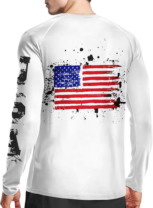 Men's Swim UPF 50+ Sun Protection Shirt Long Sleeve SPF Fishing Outdoor UV Hiking Lightweight Shirts