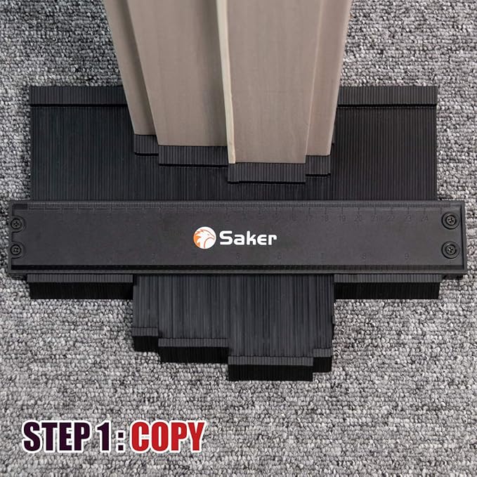 Saker Contour Gauge Profile Tool- Adjustable Lock-Precisely Copy Irregular Shape Duplicator - Must Have Tool for DIY Handyman, Construction (BLACK+10INCH)