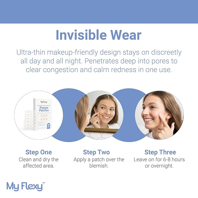 Pimple Patches - Hydrocolloid Acne Patches with Salicylic Acid (36 Acne Dots, 2 sizes), Pimple Patches for Face, Invisible Zit Stickers. Thin, Clear Hydrocolloid Patch; Blemish Protection.