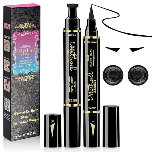 iMethod Winged Eyeliner Stamp - 2 Pens, Perfect Wing Cat Eye Liner, Waterproof & Smudge-proof, 10 mm