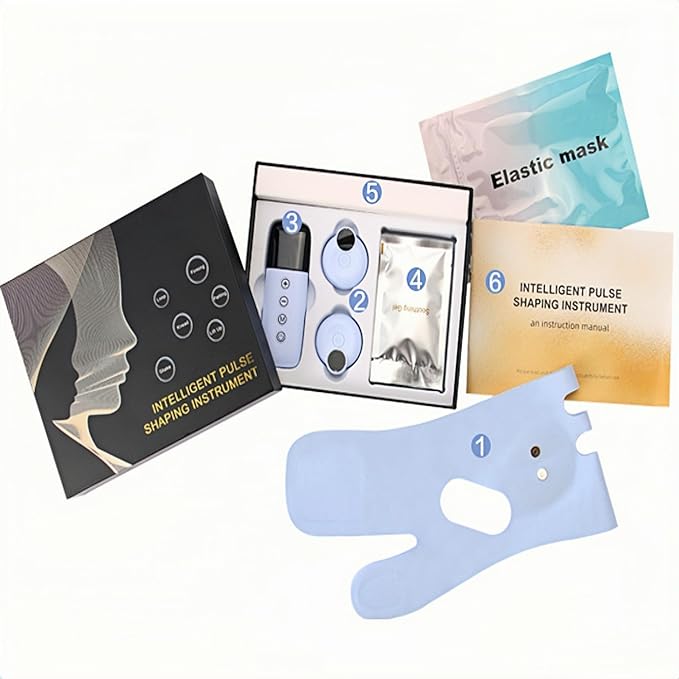 V-Shaped Face Machine Double Chin Reducer, Electric Double Chin Reducer & Face Lifting Device with 6 Modes 9 Intensity Levels