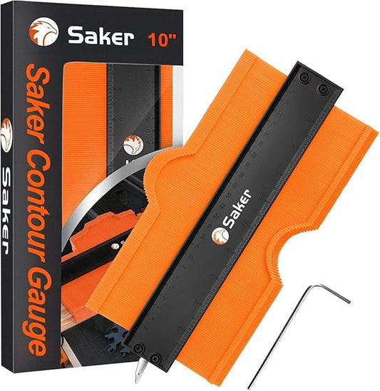 Saker Contour Gauge (10 Inch) Profile Tool with Adjustable Lock,Christmas Gifts for Men Women Dad Boyfriend Husband-Precisely Copy Irregular Shape Duplicator-Cool Gadgets for Woodworking Tool Tracing