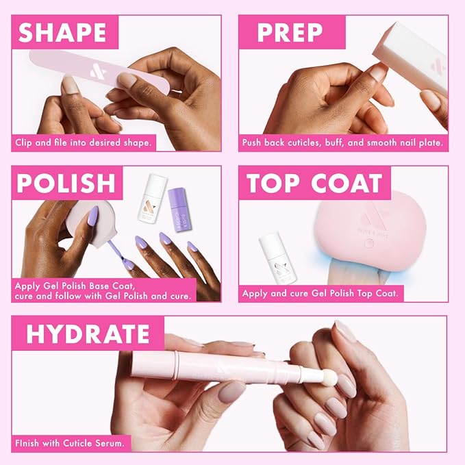 Olive & June Gel Polish | UV LED Nail Lamp Needed | Long Lasting Formula | Up to 21 Days of Wear | No Damage Removal|Salon-Quality Manicure Pedicure at Home|Vegan HEMA-Free Cruelty-Free| BP Icy Blue