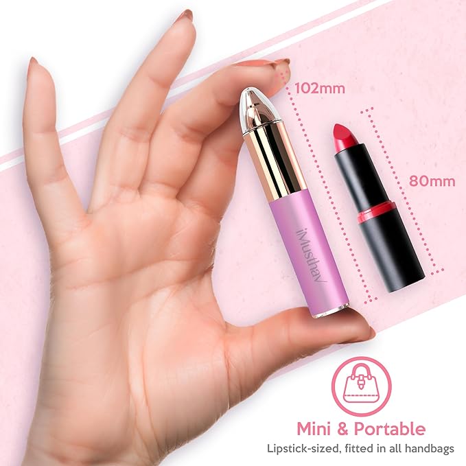 Portable Eyebrow Hair Remover for Women – Painless, Fast & Precise Flawless Electric Razor & Epilator for Eyebrow, Nose, Ear Hair Removal – 18K Gold-Plated, 360° LED Light