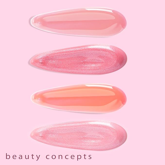 Beauty Concepts Lip Gloss Collection – Shimmering, Glossy Lip Makeup Set for a Radiant Finish, Pink Colors Collection