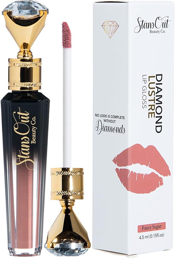 StansOut Beauty Diamond Lustre Fancy Sugar Hydrating Lip Gloss | Cute Nude Moisturizing Butter-Smooth Colors | Shades for Naturally Plump & Pout, Sparkling clear finishes & Glossy Choices.