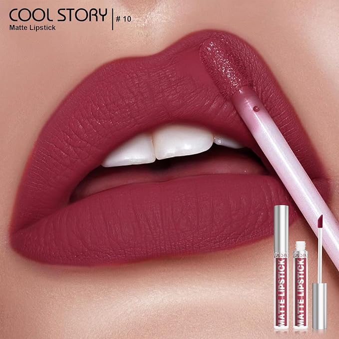 Matte Lip Gloss Stain Color Tint Long-Lasting Waterproof Formula (10)