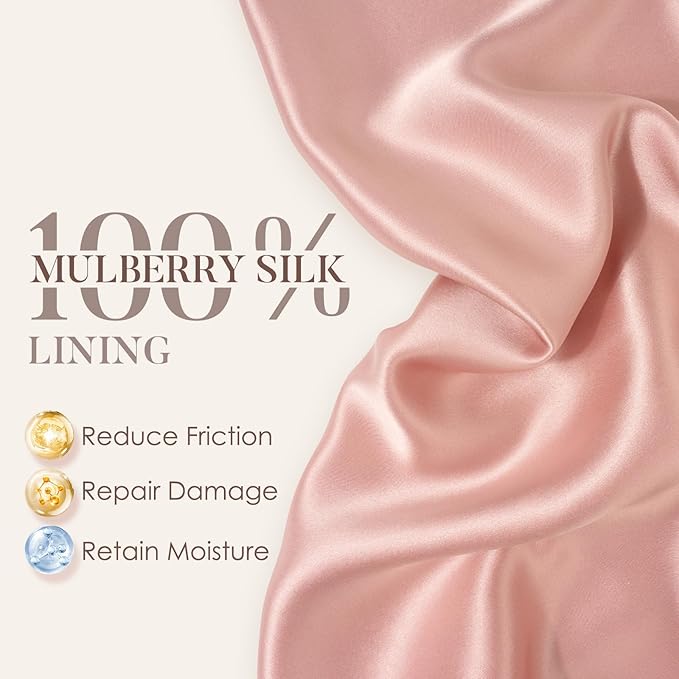 LULUSILK Mulberry Silk Lined Sleep Cap, No More Frizzy Tangled Hair, Stay On All Night Silk Hair Wrap for Sleeping with Adjustable Strap, Silk Bonnet for Women and Men, Lavender, Pack of 1