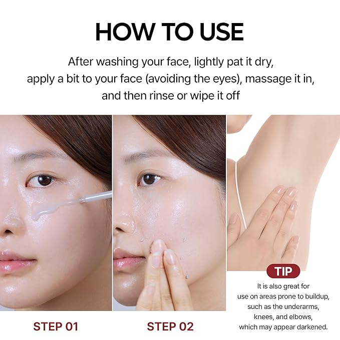 Peel Shot Glow Rice Peeling Ampoule, Soft Exfoliating Face and Body Scrub Dead Skin Cells Remover for All Skin Types korean skin care 80ml (BLACK RICE)