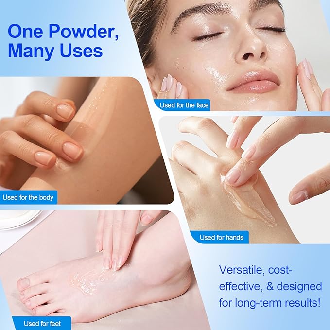 Hyaluronic Acid Powder for Skin, Hyaluronic Acid Powder, Water-Soluble Formula, DIY Low Molecular Face Mask for Anti-Aging & Hydration, Micro Ingredients Facial Serum 2 Pack