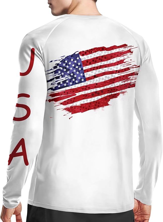 Men's Swim UPF 50+ Sun Protection Shirt Long Sleeve SPF Fishing Outdoor UV Hiking Lightweight Shirts