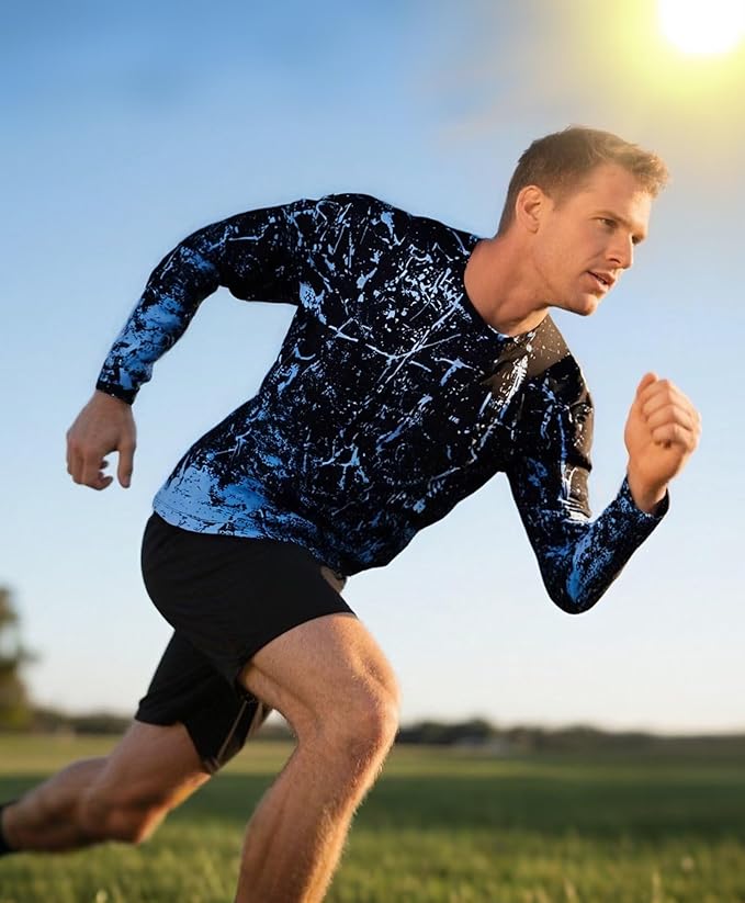Men's Swim UPF 50+ Sun Protection Shirt Long Sleeve SPF Fishing Outdoor UV Hiking Lightweight Shirts