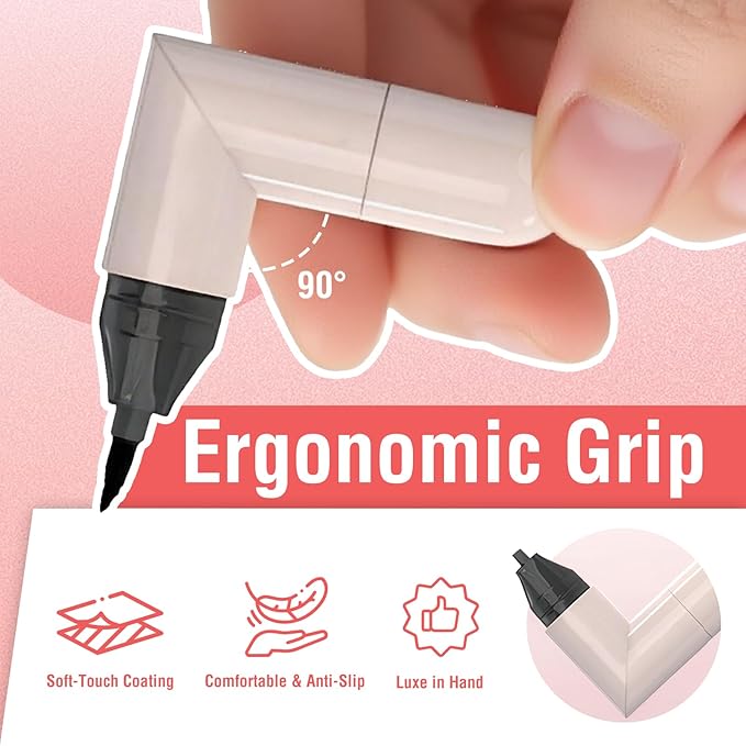 Eyeliner Stamp, Gel Eyeliner Set, Double-Ended Winged Stamp Set, Foldable Smudge-Proof Waterproof Eyeliners Tool, for All Eye Beginners Eyeliners, Easily Draw Exquisite Makeup Look (Brown)