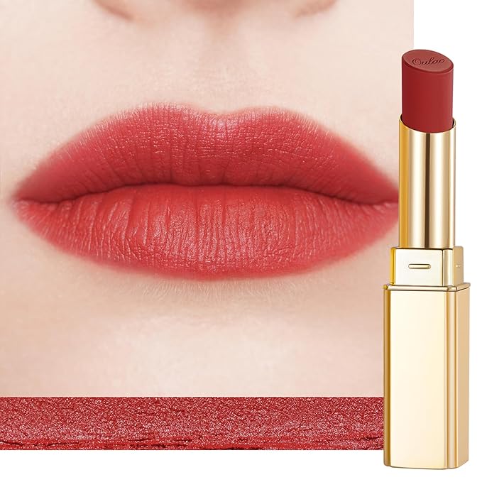 Oulac Red Matte Lipsticks for Women, Silky Velvet Matte Lipstick, Soft Smooth Texture, High Impact Lip Color, Not Dry Lightweight Formula Infused with Vitamin E, Vegan&Cruelty Free RM03