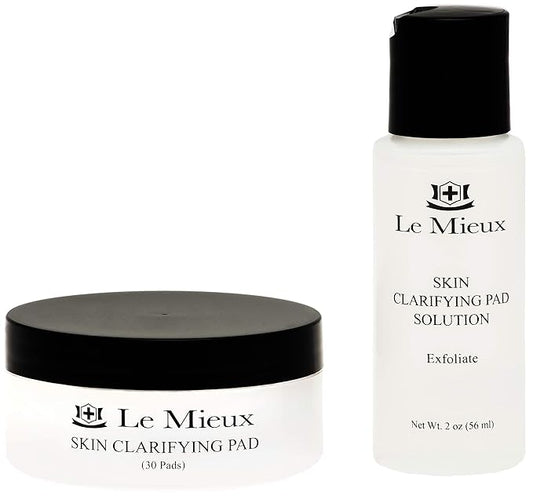Le Mieux Skin Clarifying Pad - Salicylic Acid Facial Pads with Algae & Witch Hazel, Face Exfoliant Pads for Visible Clogged Pores, Blemishes & Breakouts, Exfoliating Skin Solution (2 oz / 30 pads)