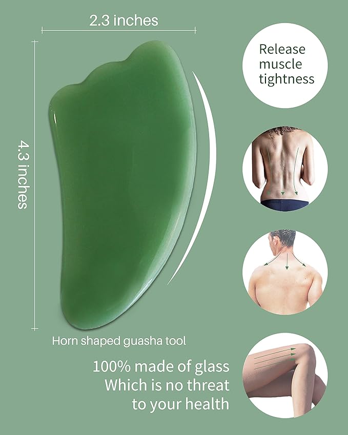 MoHern Gua Sha Massage Tools, 4 Pcs Gua Sha Tools of Multi-Shapes, Guasha Scraping Massage Tools for Face and Body