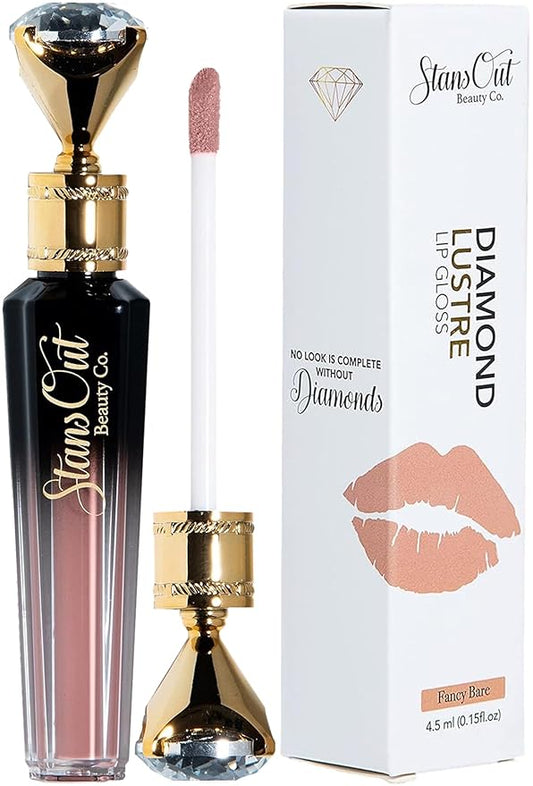 StansOut Beauty Diamond Lustre Fancy Bare Hydrating Lip Gloss | Cute Nude Moisturizing Butter-Smooth Colors |Shades for Naturally Plump & Pout, Sparkling clear finishes & Glossy Choices