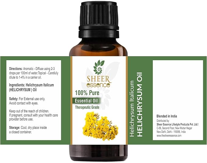 Helichrysum Oil 100% Pure Undiluted Natural Uncut Therapeutic Grade Steam Distilled Essential Oils for Skin, Hair and Aromatherapy 5000ML