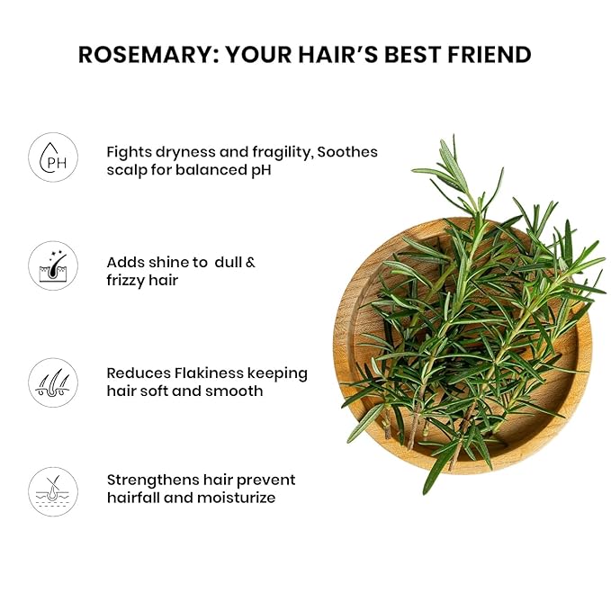 Anveya Rosemary Water Hair Spray | Natural Rose mary Extract, Rice Water & Hyaluronic Acid | Rosemary Water Spray for Hair Growth, Control & Hair Care | Hair Spume to Shine & nourish |100ml