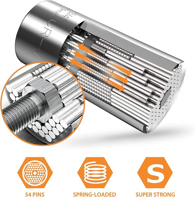 Stocking Stuffers for Men Gifts Christmas Super Universal Socket Tools Gifts for Men: Socket Set with Power Drill Adapter(7-19 MM) Cool Stuff Gadgets forWomen Birthday Gift for DadHusband Adults