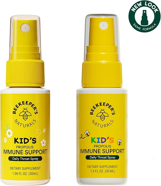 Kids Propolis Throat Spray - Natural Immune Support & Sore Throat Relief - by BEEKEEPER'S NATURALS - Has Antioxidants & Gluten-Free (1.06 oz) Pack of 1 (Kids)