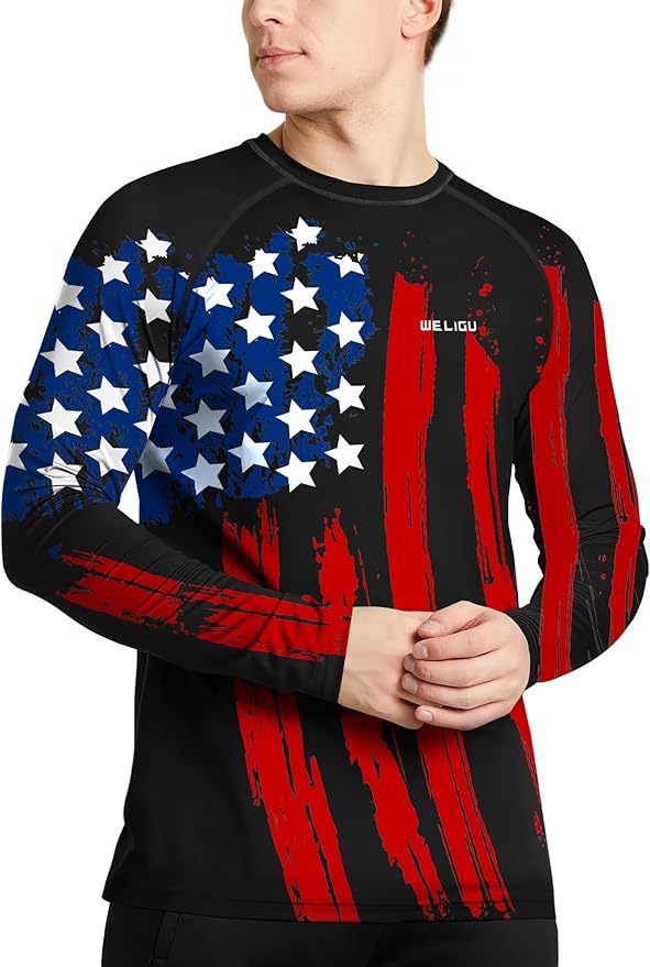 Men's Swim UPF 50+ Sun Protection Shirt Long Sleeve SPF Fishing Outdoor UV Hiking Lightweight Shirts