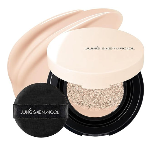 JUNG SAEM MOOL Essential Skin Nuder Cushion Mini 17C Fair Pink 0.17 Fl Oz, Natural Radiant Finish Cushion Foundation with Buildable Coverage, Lightweight Texture, Korean Foundation Makeup