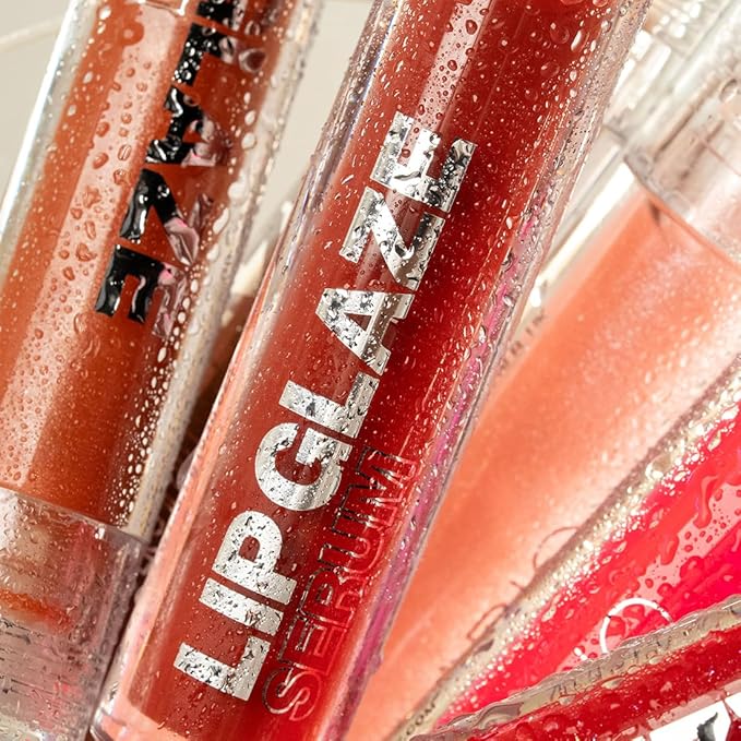 Palladio Lip Glaze Serum, Hydrating Lip Gloss with Peptides & Hyaluronic Acid for Plump, Smooth, and Nourished Lips – Vegan, High-Shine, Non-Sticky Finish (Bellini Fizz)