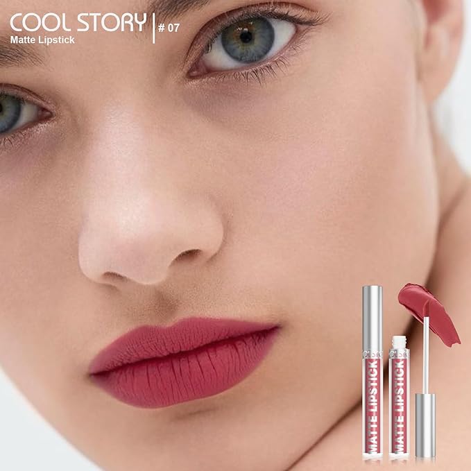 Matte Lip Gloss Stain Color Tint Long-Lasting Waterproof Formula (07)