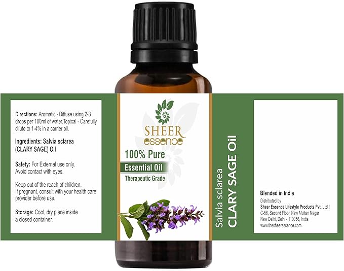 Clary SAGE Oil 100% Pure Undiluted Natural Uncut Therapeutic Grade Steam Distilled Essential Oils for Skin, Hair and Aromatherapy 5000ML