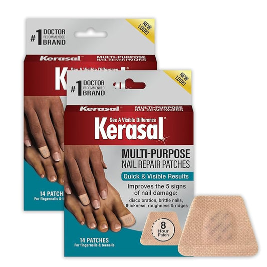Kerasal Multi-Purpose Nail Repair Patches - 14 Count Twin Pack, Repair for Damaged Nails, 8-Hour Treatment Restores Healthy Appearance