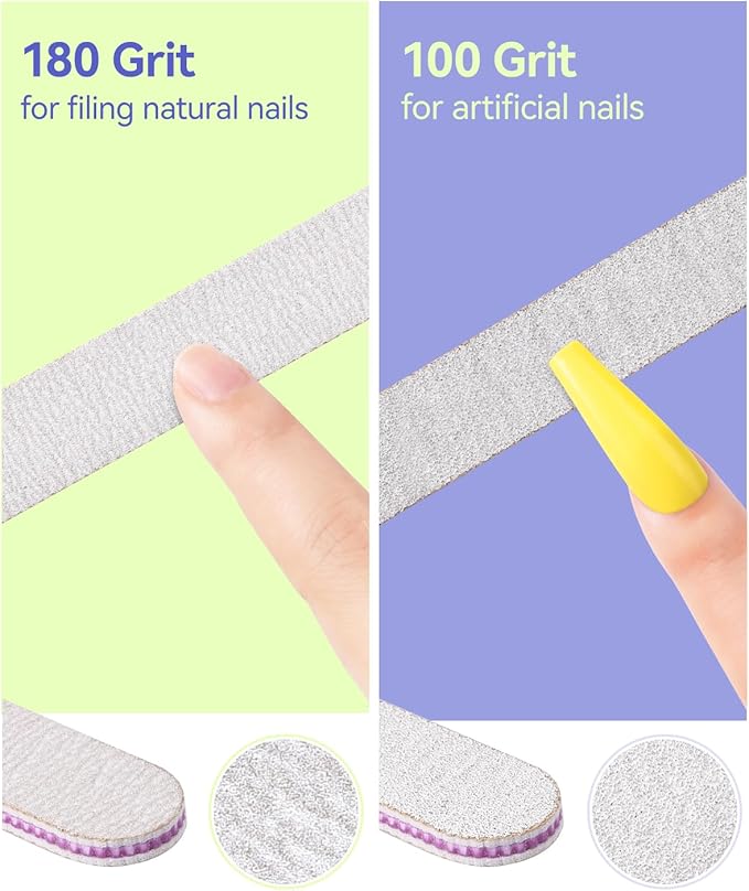 MORGLES Nail Care Kit, Manicure and Pedicure Tools Kit, 3 Nail File 100/180, 3 Buffer Block, Mulberry Cuticle Oil, Trimmer and Pusher