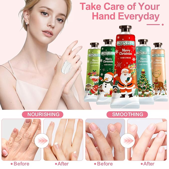 10 Pack Christmas Hand Lotion Gifts Set，Moisturizing Hand Cream for Women, Moms & Coworkers，Mini Travel Size Holiday Gifts, Stocking Stuffers & Bulk Gifts for Christmas Appreciation 30ml