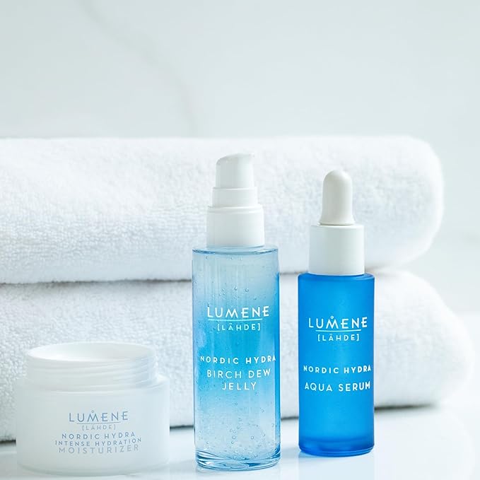 Lumene Nordic Hydra [Lähde] Birch Dew Jelly - Dual Hydrating Serum Face Moisturizer with Hyaluronic Acid and Nordic Birch Sap - Faily Face Serum for Dry Skin and All Skin Types (1.7 fl oz)