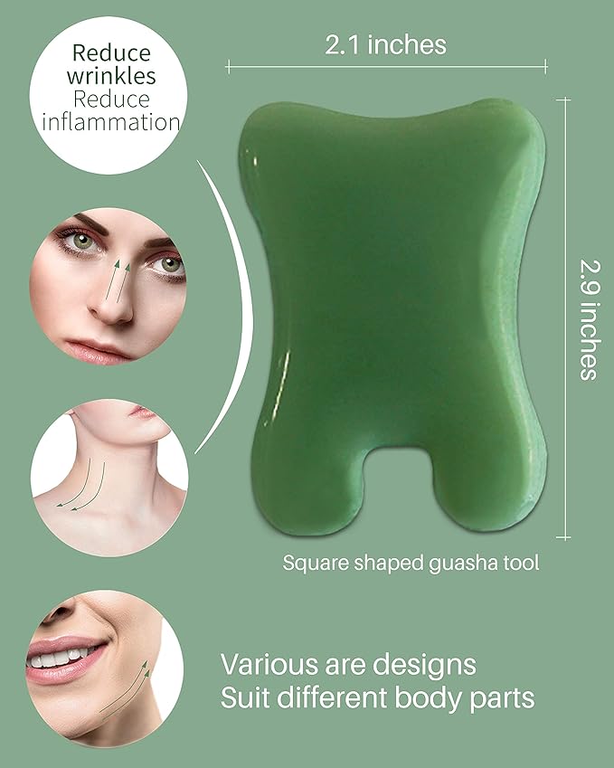 MoHern Gua Sha Massage Tools, 4 Pcs Gua Sha Tools of Multi-Shapes, Guasha Scraping Massage Tools for Face and Body