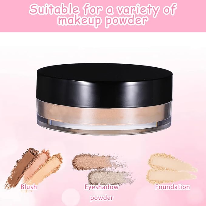 2 Pcs 10ml/0.34oz Loose Powder Containers, Refillable Powders Bottle Powder Container With Puff, Rotatable Powders Travel Container Mini Makeup Containers With Rotating Sifter And Lid