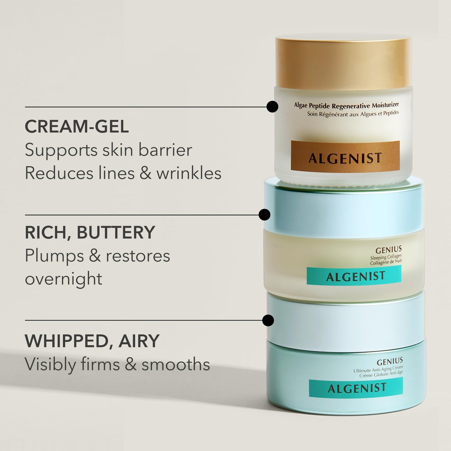 Algenist GENIUS Sleeping Collagen Night Cream - Firming Face Cream with Collagen, Collagen Amino Acids and Ceramides for a Visibly Smoother Complexion - Non-Comedogenic Skincare (2oz)