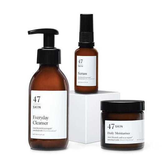 | Daily Maintenance Skin Care Kit Bundle | Featuring Daily Moisturiser, Anti Blemish Serum and Everyday Cleanser | Contains Silver Chitoderm | Hydrating, Suitable for all Skin Types
