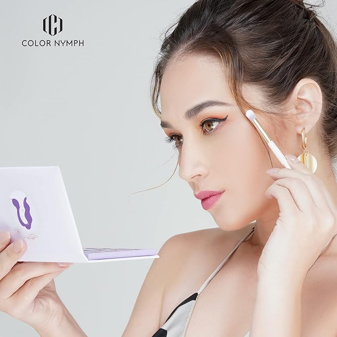 Color Nymph Makeup Gift Set For Teens, Full Kit With Make Up Kits Beginner Makeup Sets with Paper Exquisite Purple Cosmetics Box 2 Eyeshadow Palettes, Mascara, Lipstick, Lipgloss Makeup Set Brushes