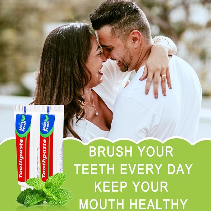 10 Tubes Bulk Travel Size Toothpaste,Miniature 0.88oz(25g) Small Toothpaste Travel Size Bulk 1.3x3.93 inches Peppermint Mini Disposable Toothpaste for Hotel,Guests,Homeless,Charity