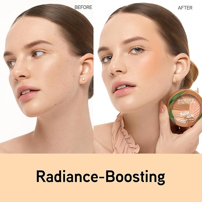 Physicians Formula Butter Glow Bronzer + Blush, Ultra Creamy 2-in-1 Formula, Illuminating & Moisturizing Butter Blend - Healthy Glow