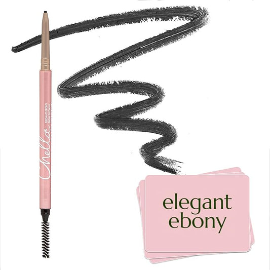 Chella Eyebrow Pencil – Easy-to-Use Brow Definer for Shaping, Filling & Blending – Long-Wear Ebony Eyebrow Pencils for Women with Precise Tip (Ebony)