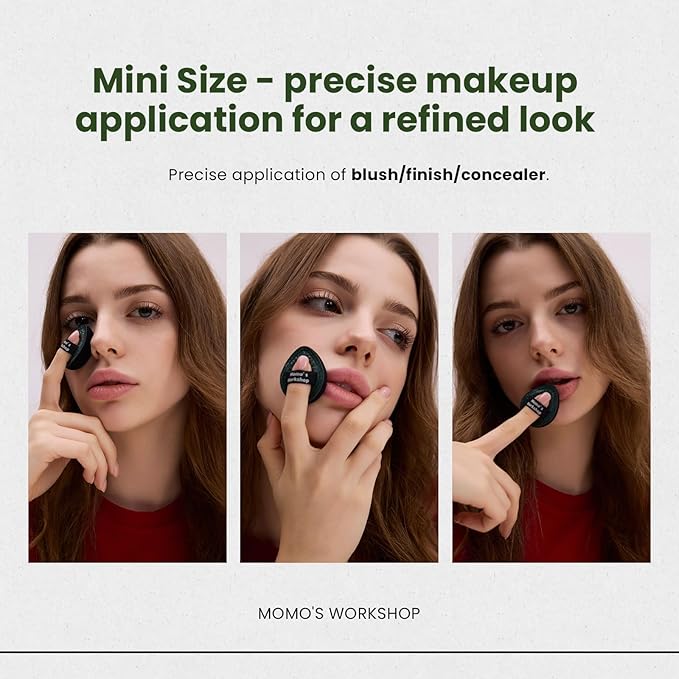 Mini Denim Makeup Sponge Set, Multi-Use Blenders Sponge for Liquid/Cream/Concealer/Blush/Highlighter, Perfect for Detail Work & Travel,Beginer-Friendly & Reusable,5PCS with Storage Csse