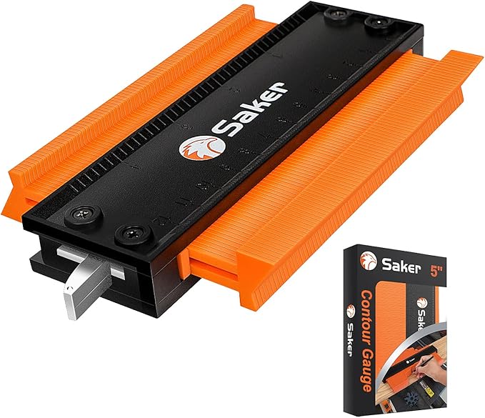 Saker Contour Gauge (5 Inch Lock) Profile Tool- Adjustable Lock-Precisely Copy Irregular Shape Duplicator -Irregular Welding Woodworking Tracing - Must Have Tool for DIY Handyman, Construction