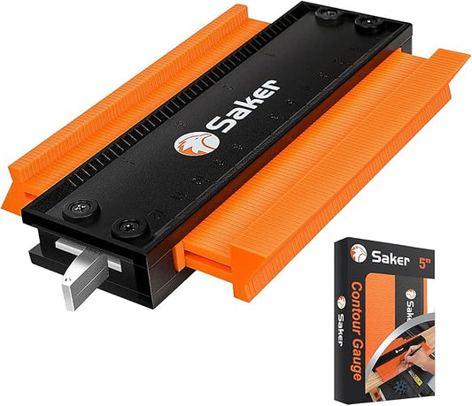 Saker Contour Gauge (5 Inch Lock) Profile Tool- Adjustable Lock-Precisely Copy Irregular Shape Duplicator -Irregular Welding Woodworking Tracing - Must Have Tool for DIY Handyman, Construction