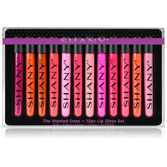 SHANY Lip Gloss - The Wanted Ones - Makeup Lip Gloss Lip Color luminizer Set with Aloe Vera and Vitamin E - New Formula - 12 Pieces