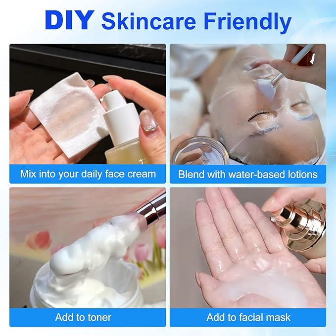 Hyaluronic Acid Powder for Skin, Hyaluronic Acid Powder, Water-Soluble Formula, DIY Low Molecular Face Mask for Anti-Aging & Hydration, Micro Ingredients Facial Serum 2 Pack