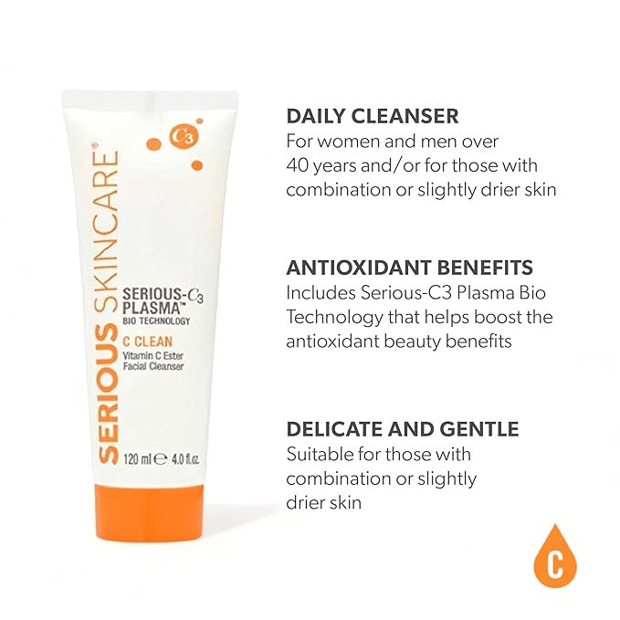 Vitamin C & Collagen Skin Care Set - Reduce Wrinkles, Brightening - C-Restore Night Cream Moisturizer for Face, Eye Treatment Gel & C Clean Face Cleanser - Deep Hydration - Serious Skincare C3
