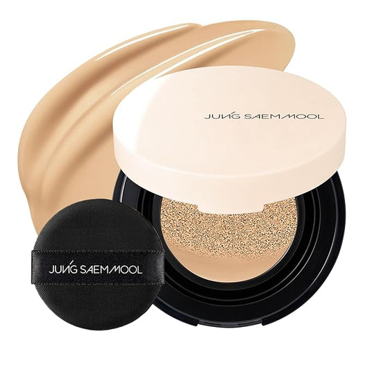JUNG SAEM MOOL Essential Skin Nuder Cushion Mini 23W Medium Deep 0.17 Fl Oz, Natural Radiant Finish Cushion Foundation with Buildable Coverage, Lightweight Texture, Korean Foundation Makeup