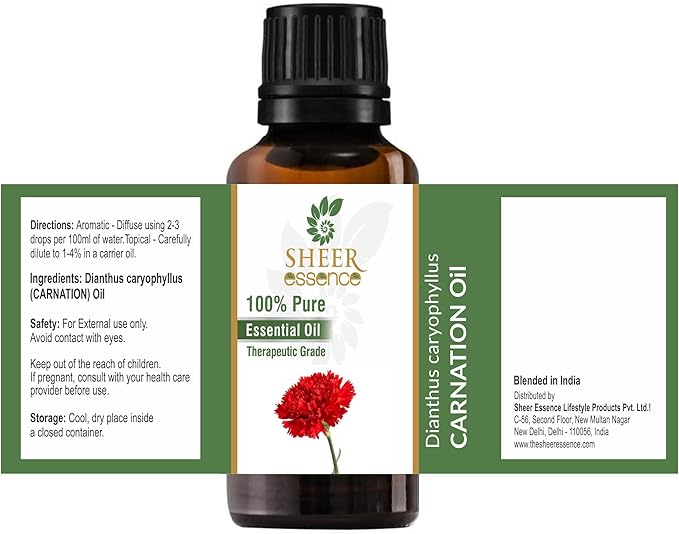 Carnation Oil 100% Pure Undiluted Natural Uncut Therapeutic Grade Steam Distilled Essential Oils for Skin, Hair and Aromatherapy 5000ML